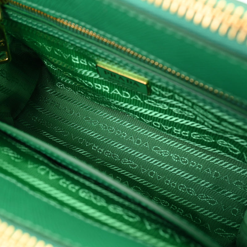 プラダガレリア ミニ グリーン ゴールド金具 レディース 2WAYバッグ
