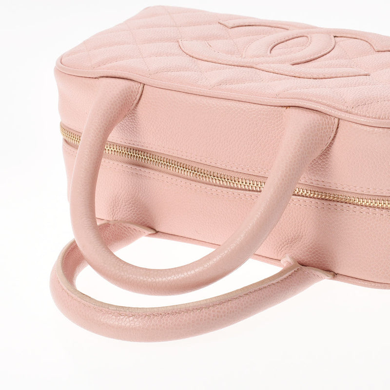 シャネルミニボストンバッグ 14143 ピンク ゴールド金具 レディース