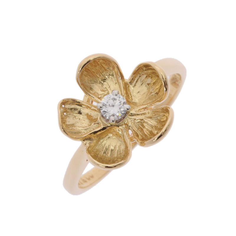 ティファニーフラワーモチーフ リング 1Pダイヤ #48 レディース K18