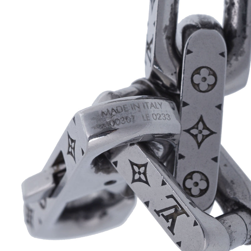 ルイヴィトンコリエ チェーン モノグラム メンズ シルバー ネックレス