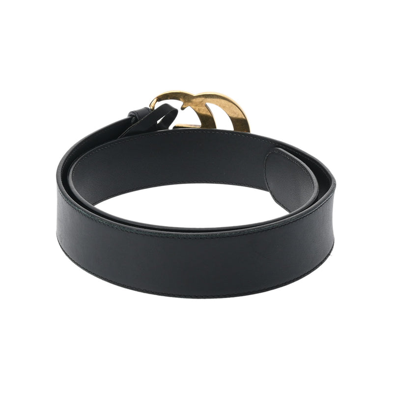 グッチGGマーモント 黒 ゴールド金具 メンズ カーフ ベルト 397660