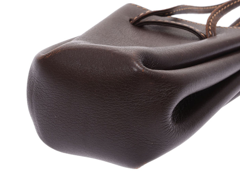 エルメス ヴェスパ ポーチ ダークブラウン系 GP金具 □C刻印