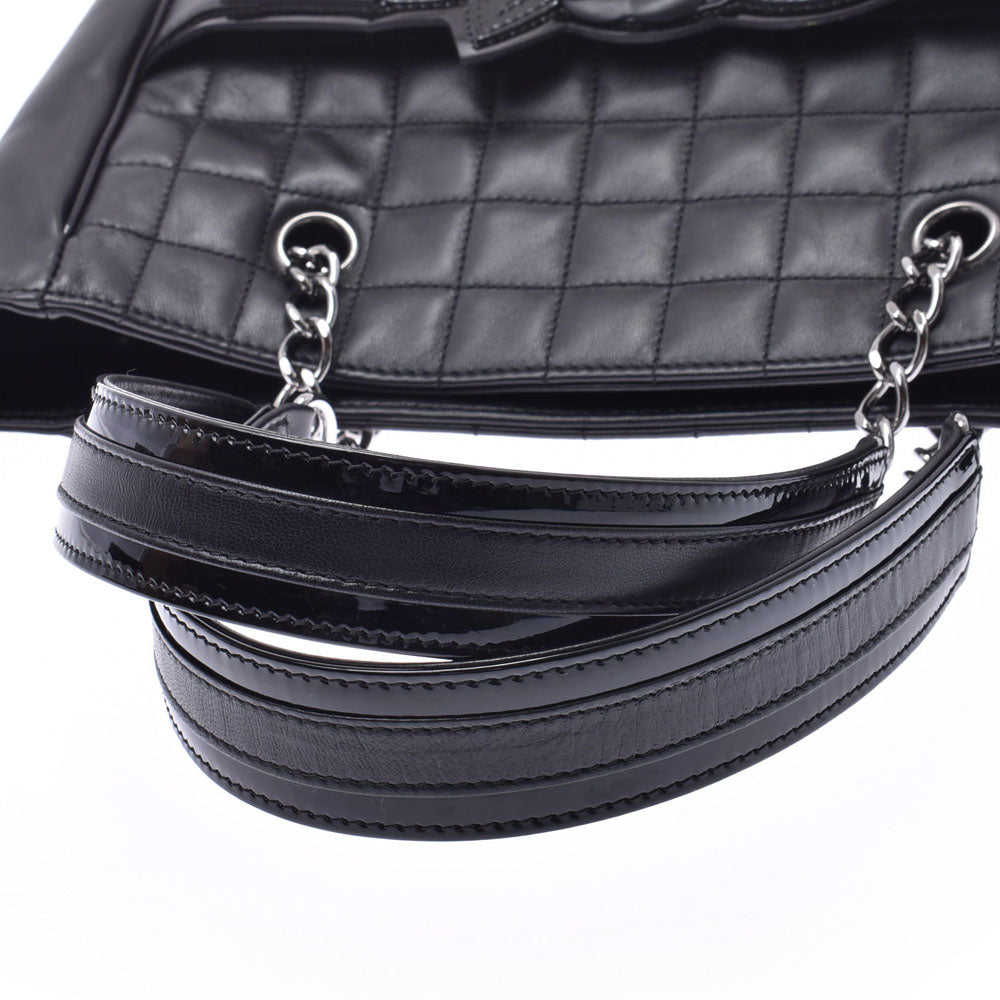 シャネルカメリア NO.5 チェーントートバッグ 黒 シルバー金具