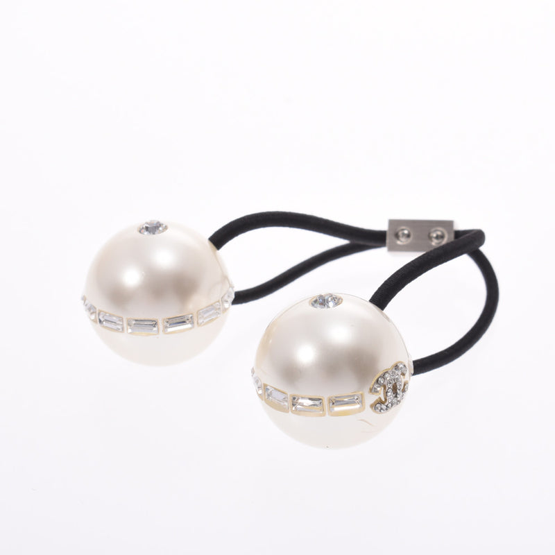 シャネルヘアゴム ヘアアクセサリー 09年モデル シルバー/黒