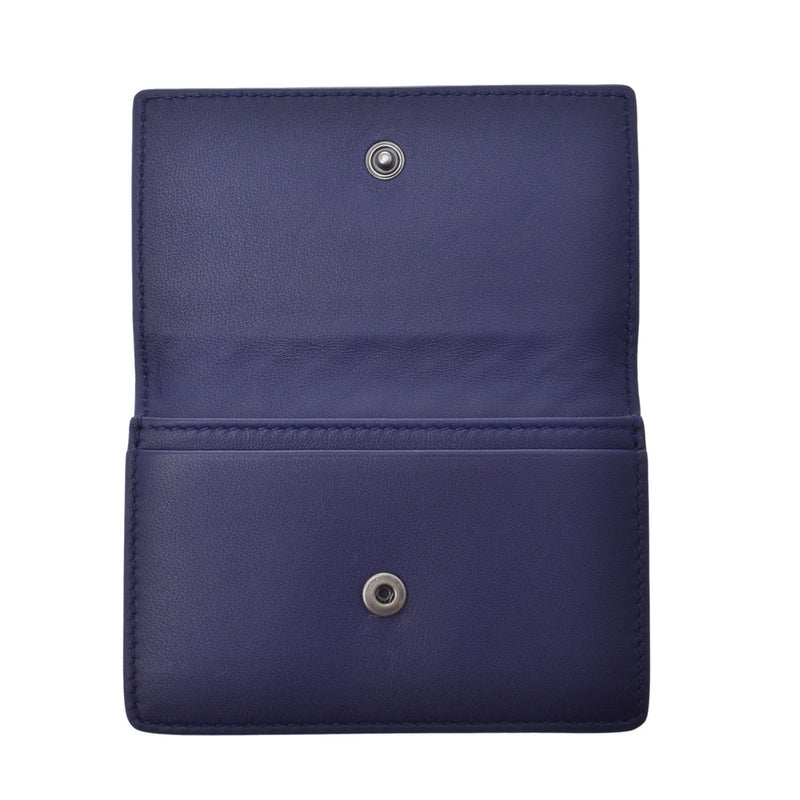 ボッテガヴェネタ名刺入れ イントレチャート パープル系 メンズ レザー