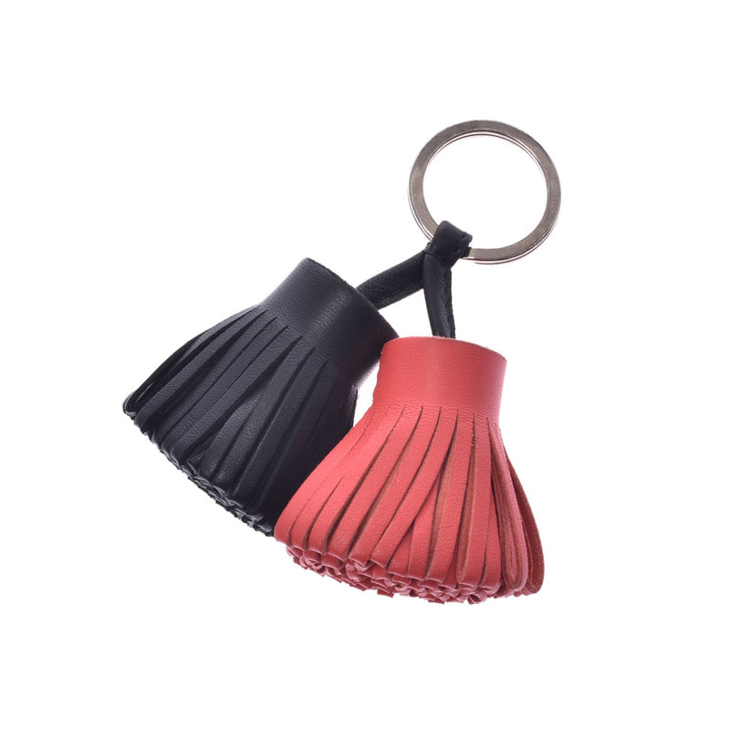 エルメスカルメンチーター ウノドス バッグチャーム 黒/ブーゲンビリア