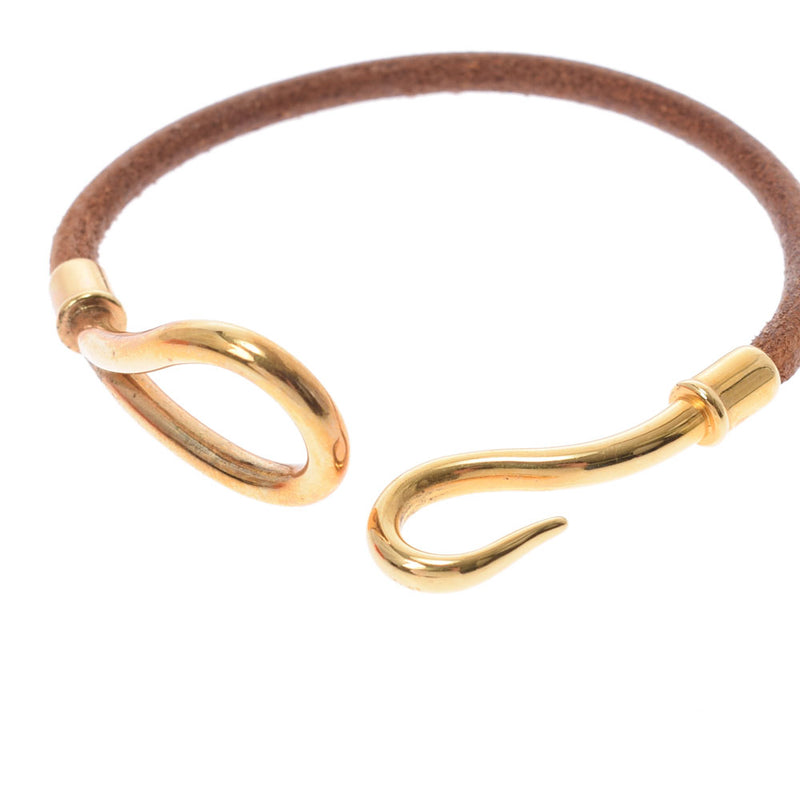 エルメスジャンボブレス 茶 ゴールド金具 レディース レザー