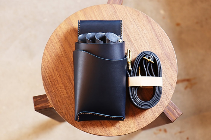 シザーケース 本革 4丁 黒 シザーケース本革4丁用 -swell- |