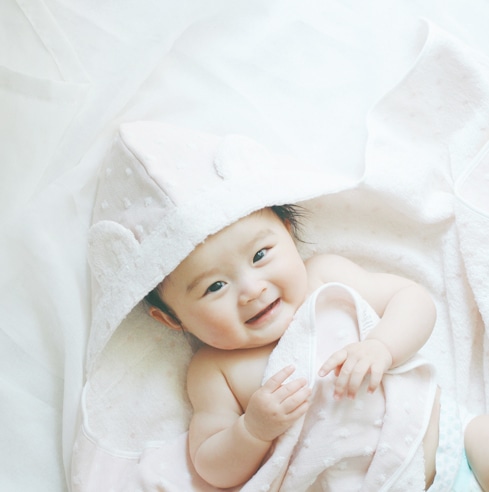 ナチュラルドット フード付バスタオル | [Baby&Kids],フード付バス