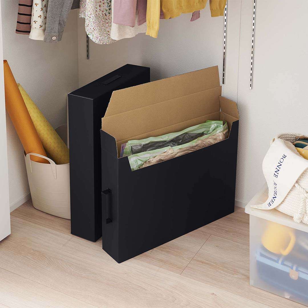 tower】作品収納ボックス 2個組 ブラック｜寝室・クローゼット,収納