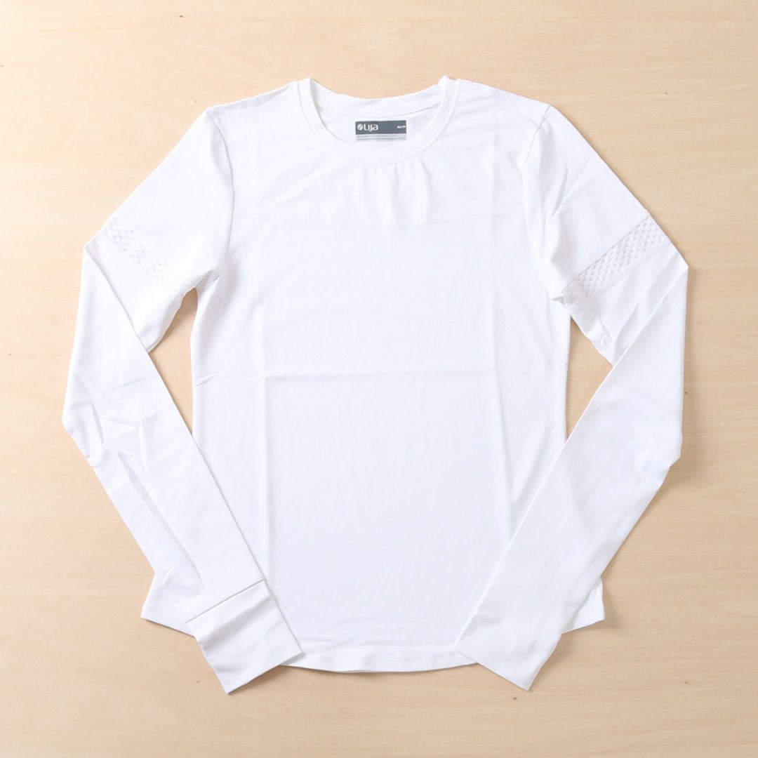 LIJA AngleTopアングルトップ|テニスウェア|長袖|White AngleTop