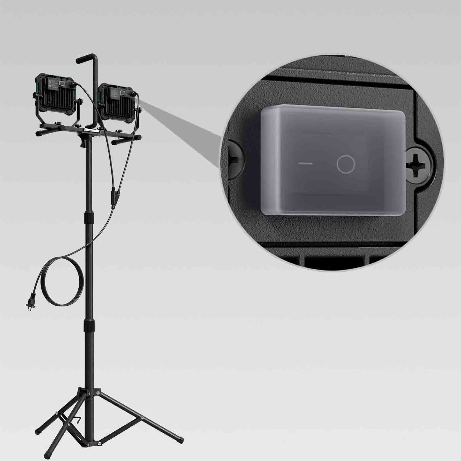 LEDスタンドライト 2灯 60W 6000lm 昼光色 120° IP65 防水 5mコード