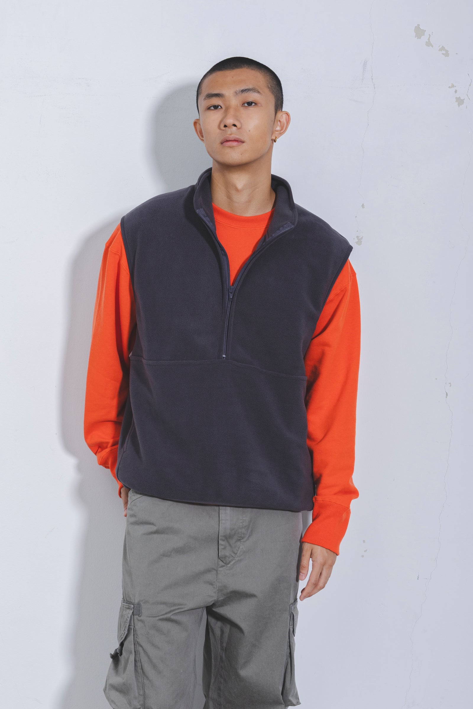 DOUBLE PILE FLEECE HALF ZIP VEST（ダブルパイルフリースジップベスト
