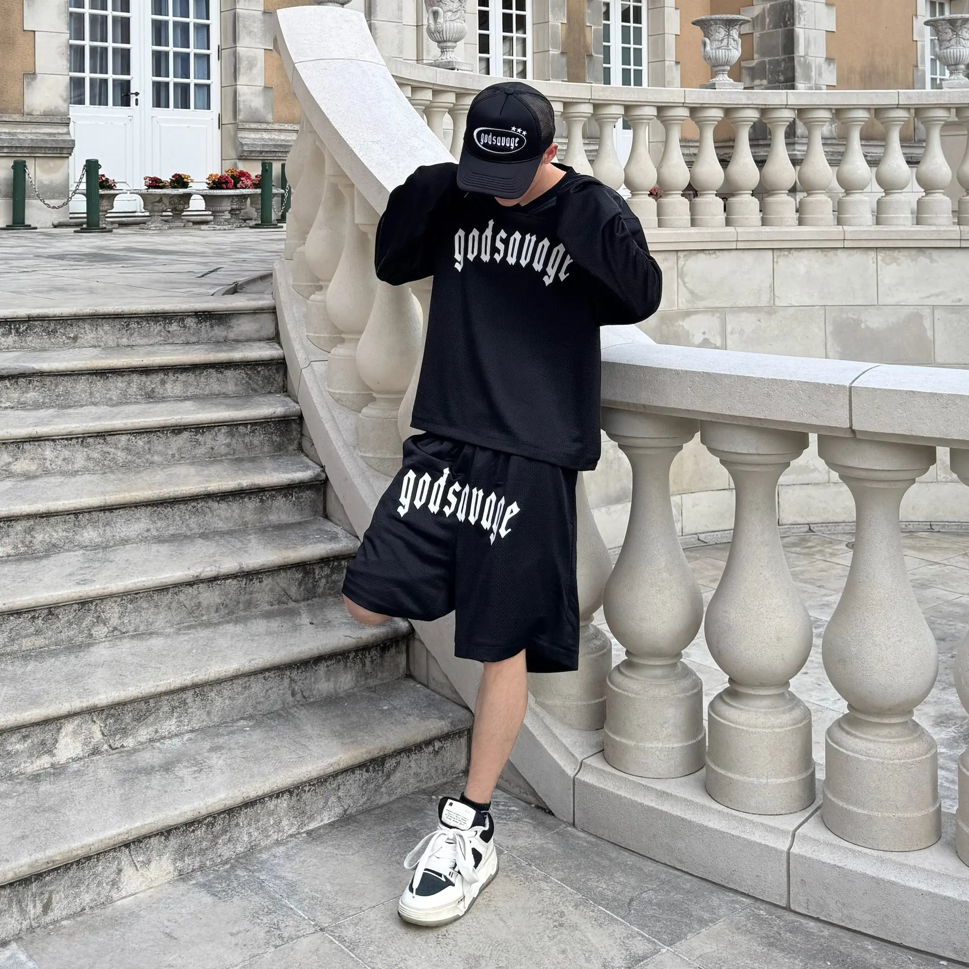 MESH L/S TEE - BLACK – god savage