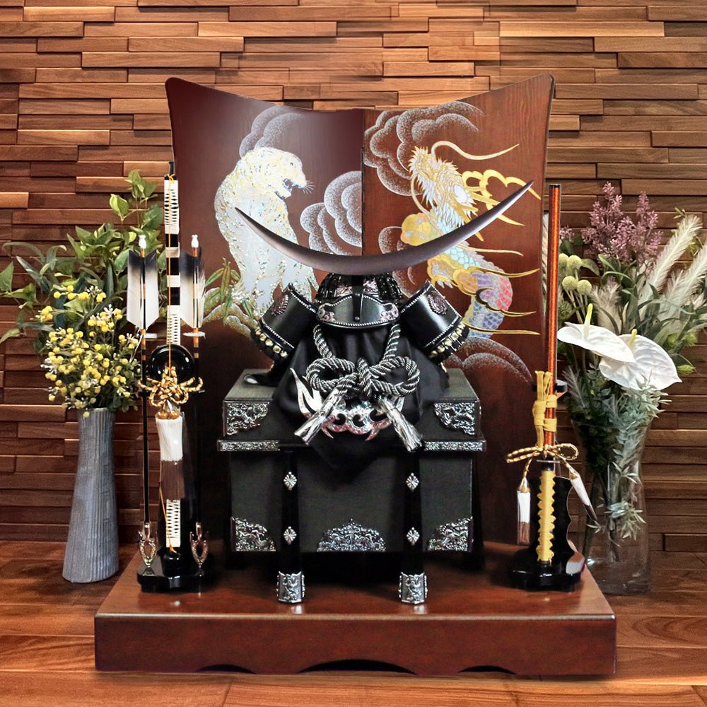 85cm Wide | Worn Helmet of Warrior Date Masamune, Black