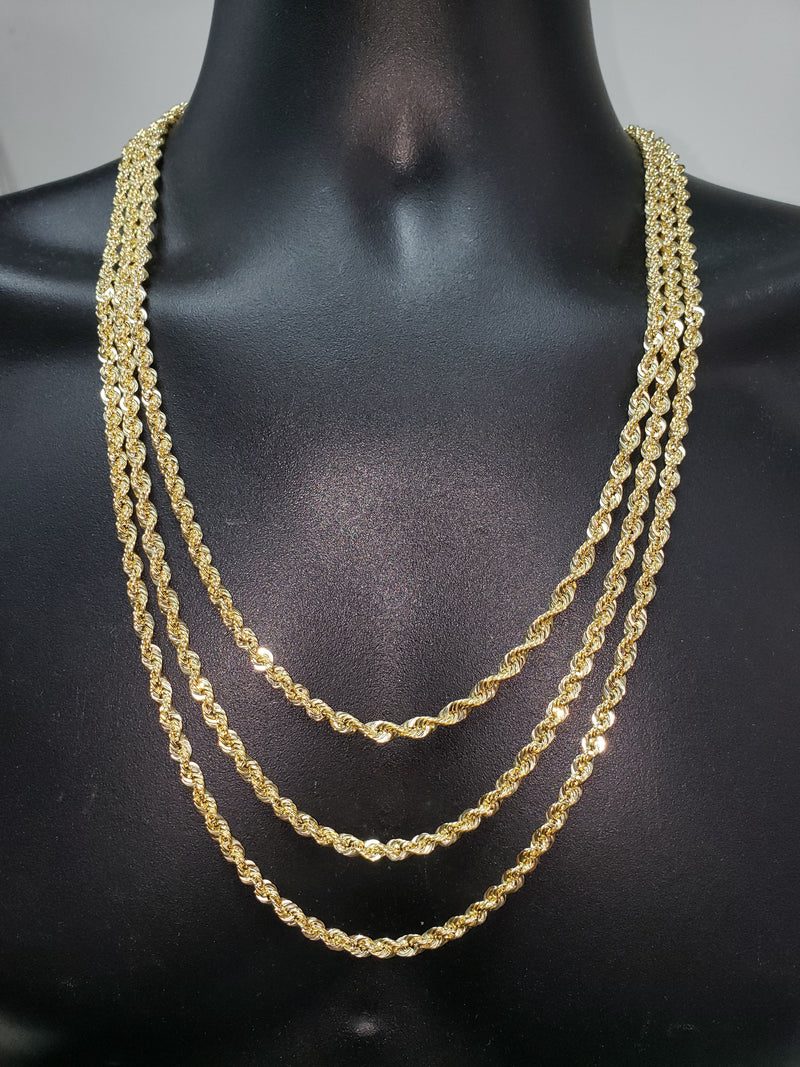 Chaine Torsade en Or 10K 4mm | Rope Chain Gold 10K Laser cut 4.5mm