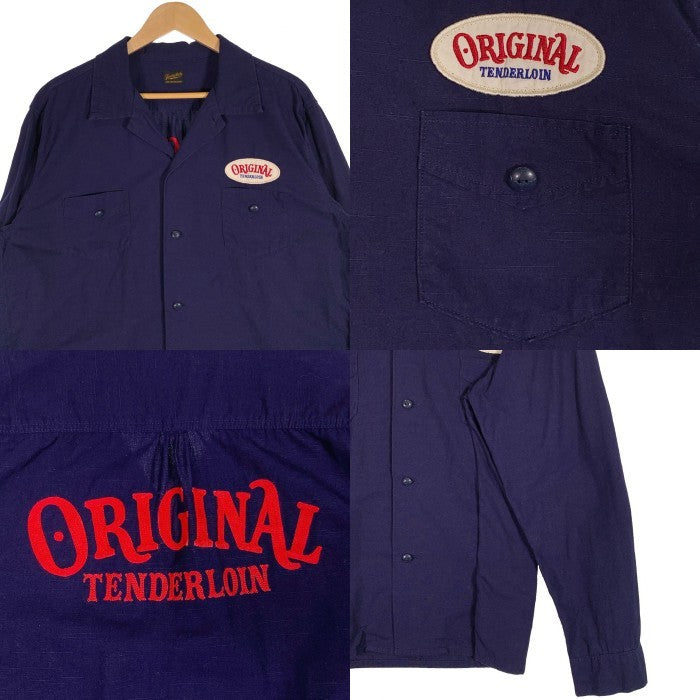 TENDERLOIN テンダーロイン ワークシャツ 長袖 ワッペン チェーン刺繡