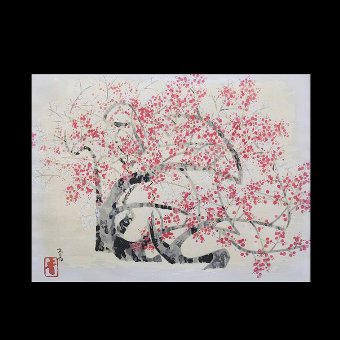 前田青邨 紅白梅 | 美濃和紙・掛軸・絵画の販売、買取なら(株)後藤紙店