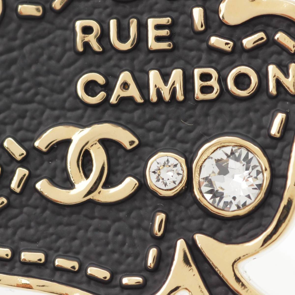 Chanel B23S ココマーク クローバー ラインストーン ピンブローチ