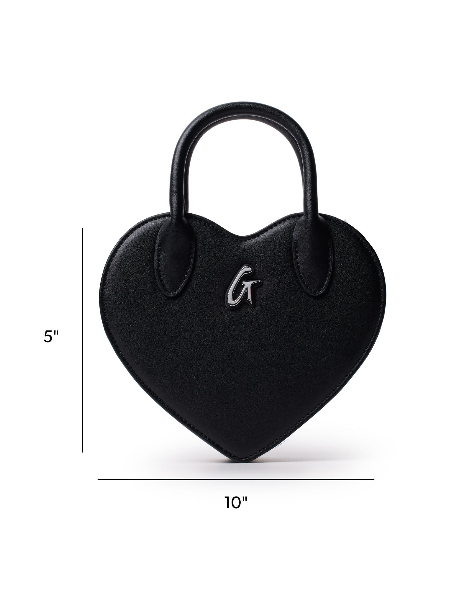 Glam-Aholic Black Heart Bag | Vegan Leather Crossbody | Iconic G