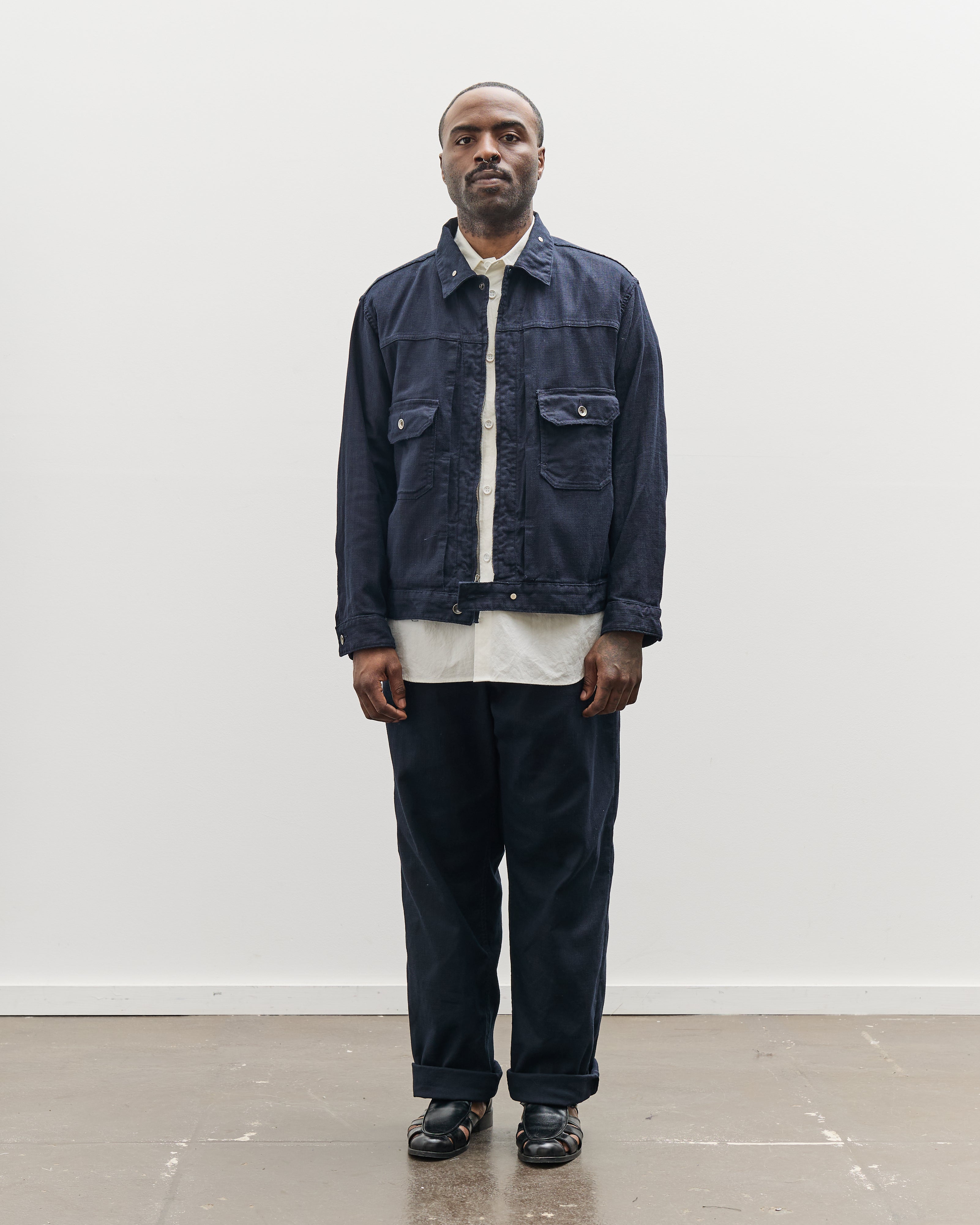 Engineered Garments Trucker Jacket Java, Dark Navy – Glasswing
