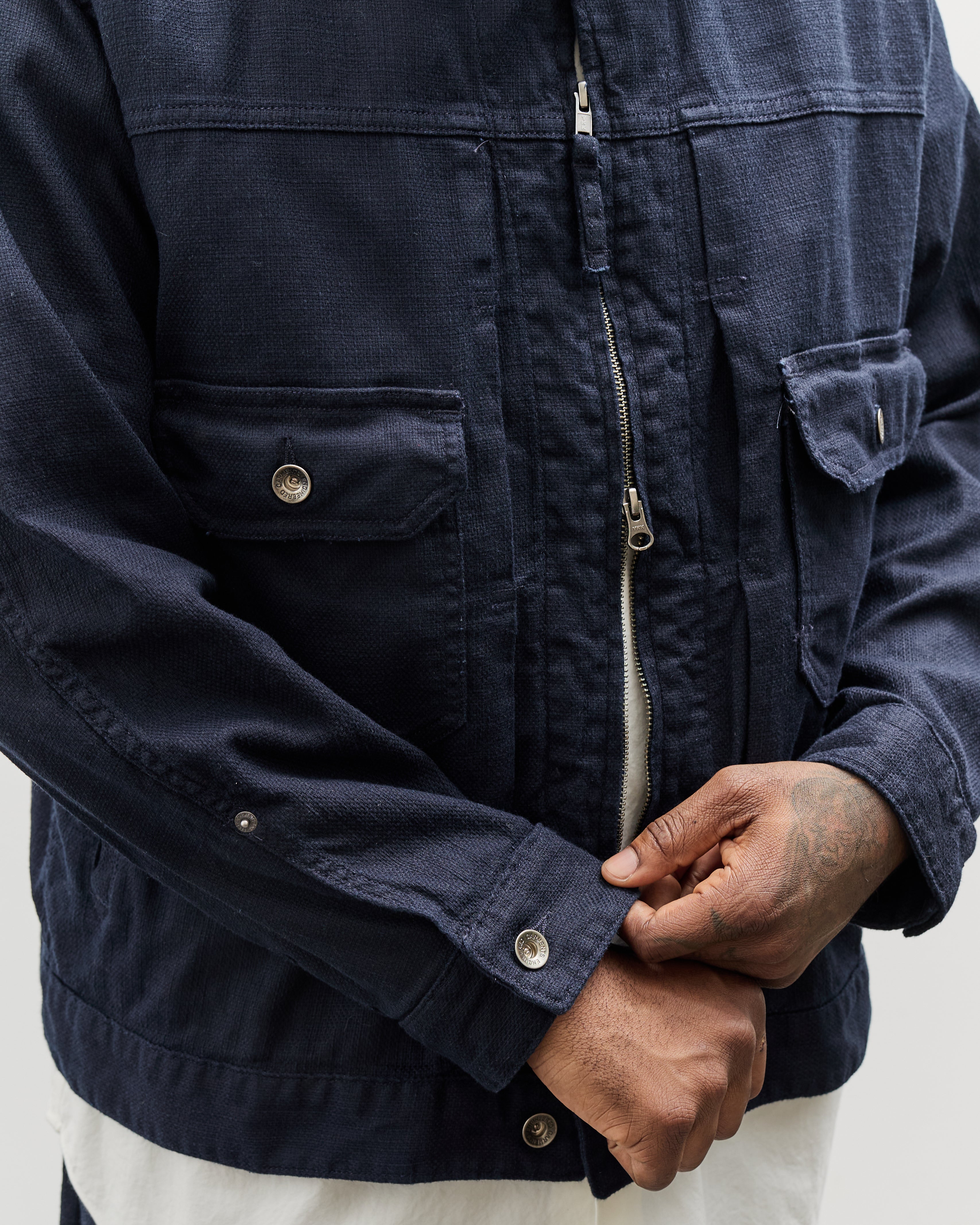 Engineered Garments Trucker Jacket Java, Dark Navy – Glasswing