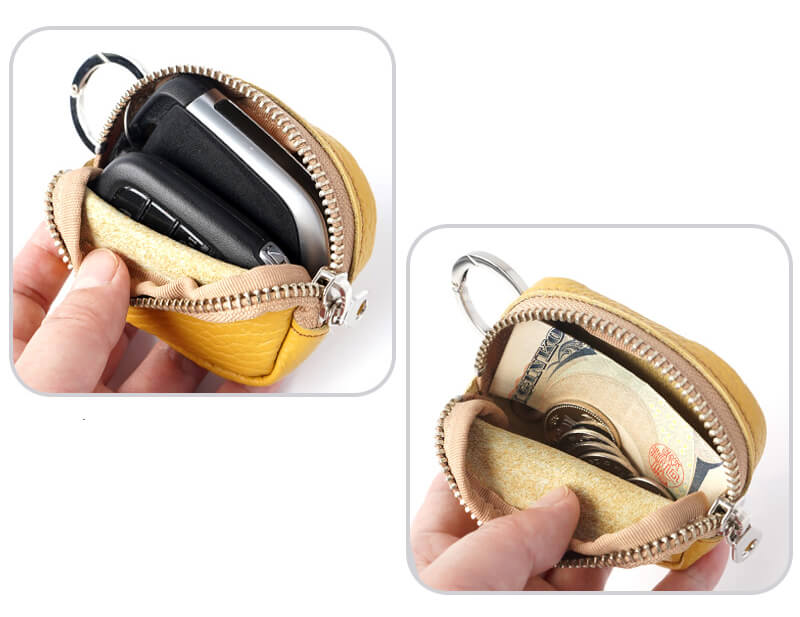 イタリアンシュリンクレザー ADRIA】カラビナ付き ミニポーチ カセット