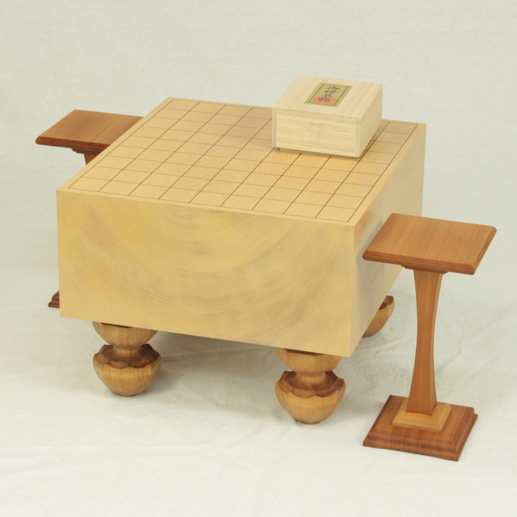 本桂｜将棋盤40号 3点セット｜樺上彫／駒台