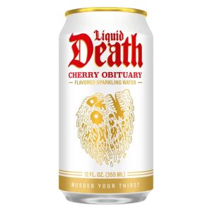 Liquid Death Cherry Obituary 12fl oz - Grandpa Joe's Candy Shop