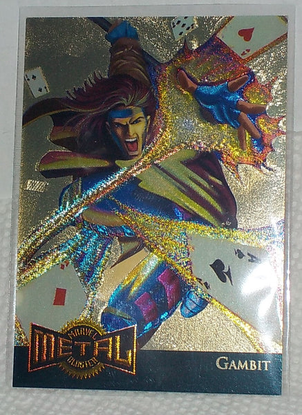 1995 Marvel Metal Gold Blaster card # 4 of 18 Gambit – Grants