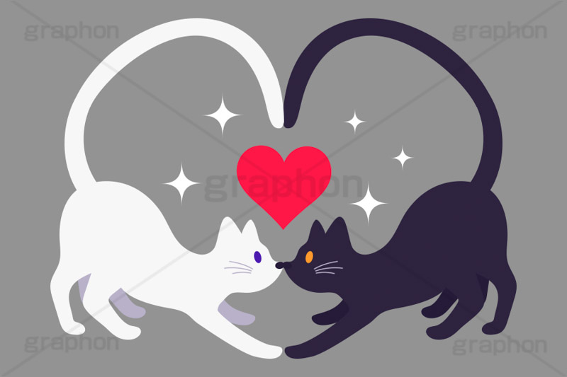 ハート猫 | グラフォン無料素材