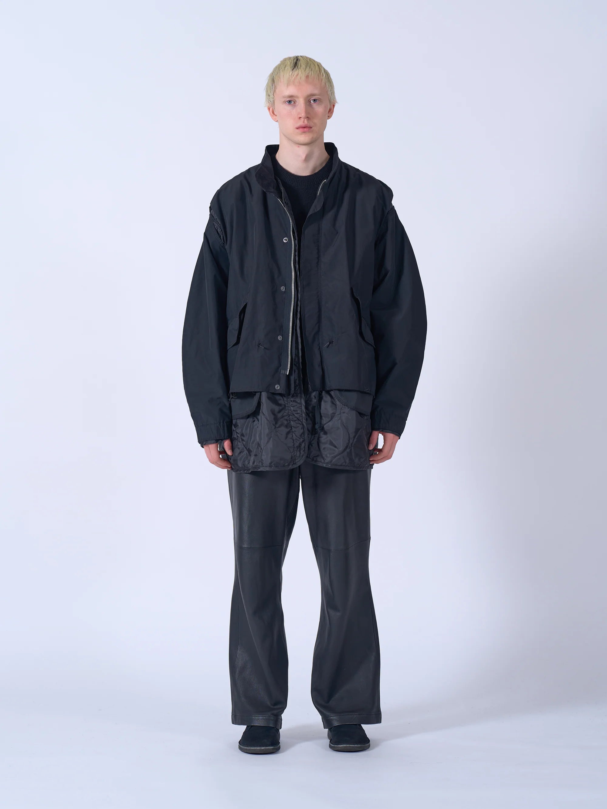 YOKE BLACK CONNECTED MILITARY BLOUSON