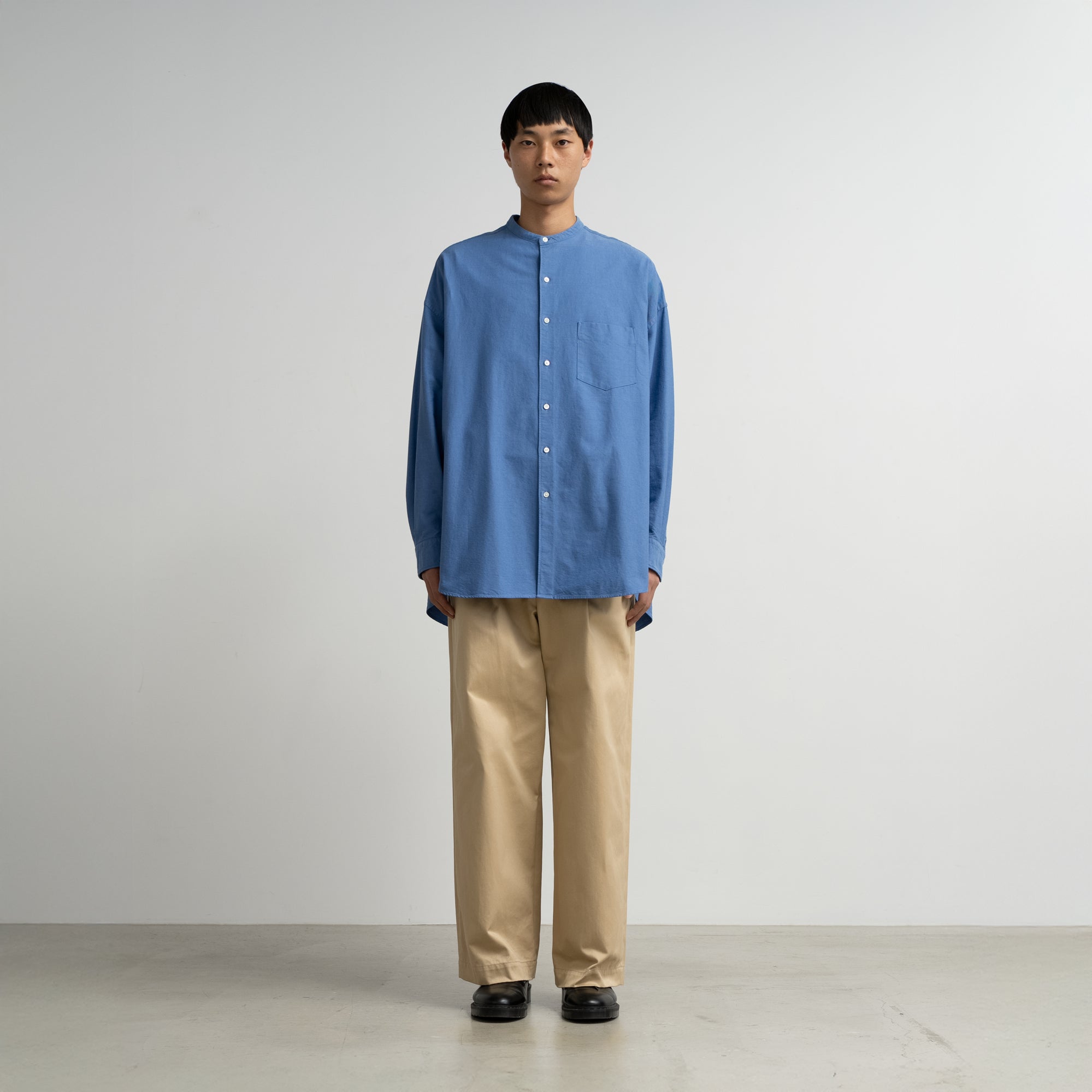BASIC] Oxford L/S Oversized Band Collar Shirt – Graphpaper KYOTO