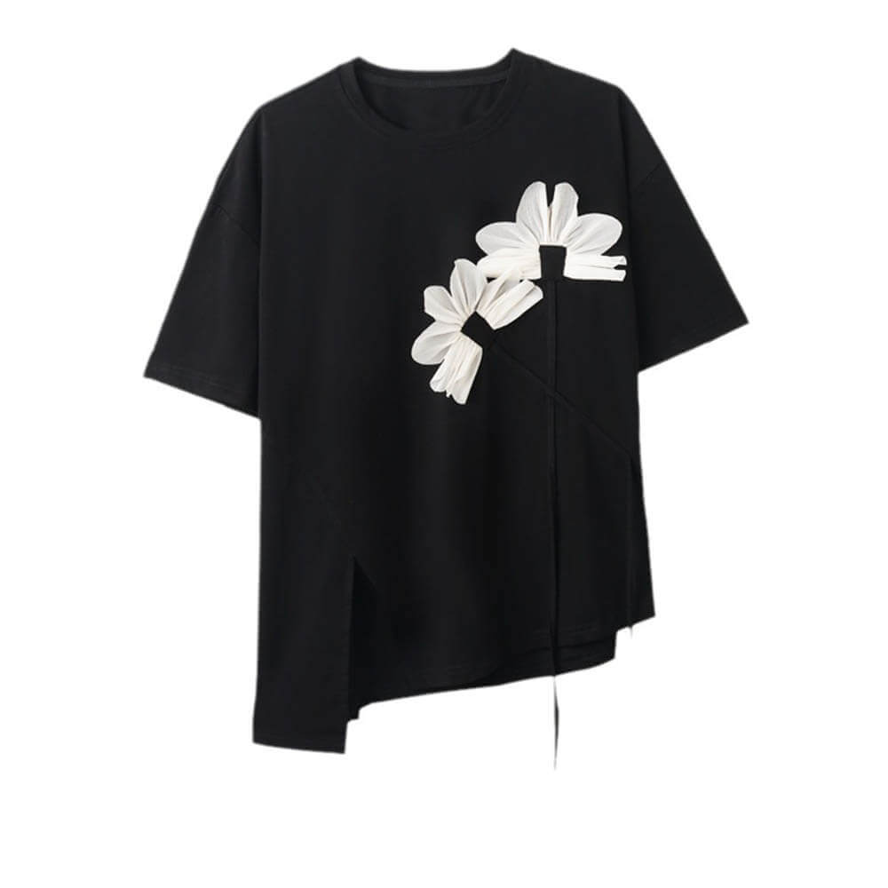 Yohji Yamamoto Korean Ribbon Flower Slit T-shirt – GTHIC