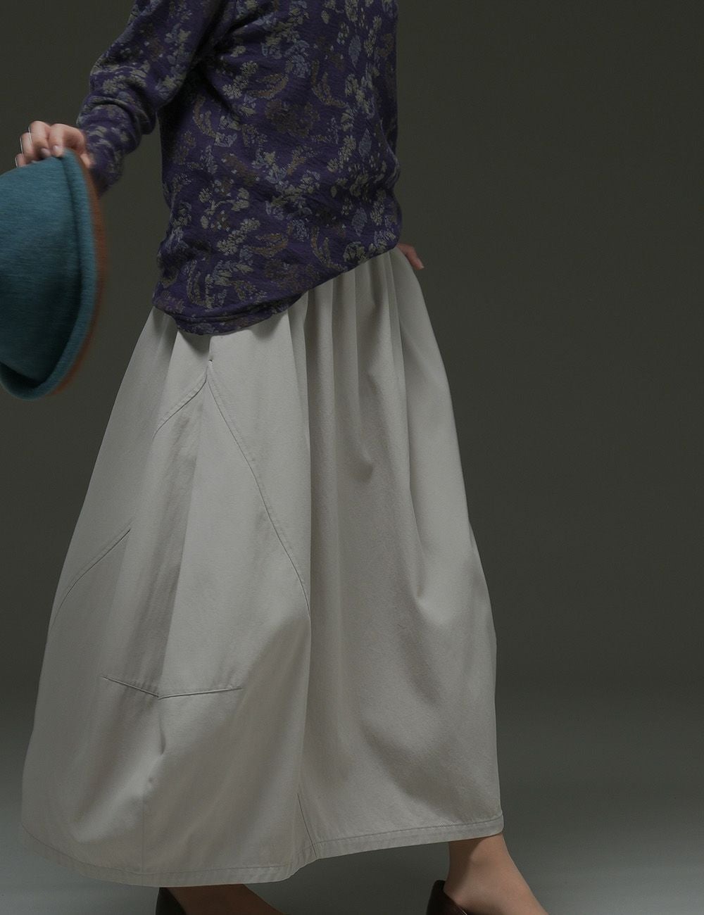 綿ボイルツイルスカート利根薊（とねあざみ） | 石見銀山 群言堂