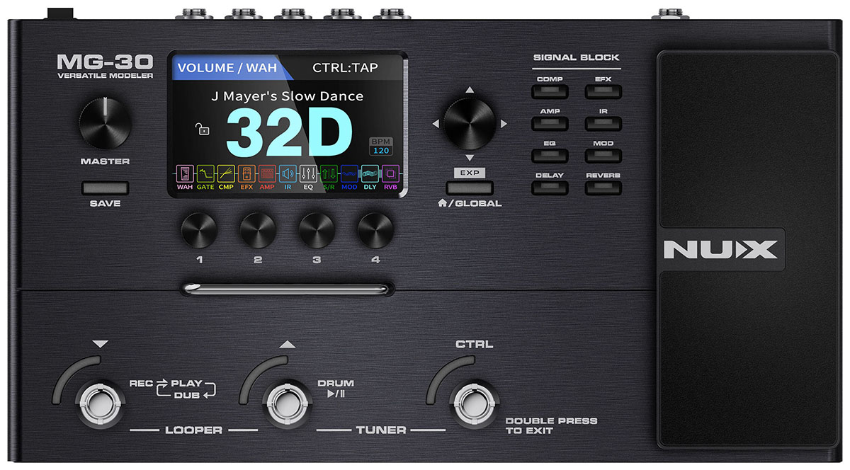 リアルで鮮やかなサウンドを再現するNUXのマルチエフェクター“MG-30