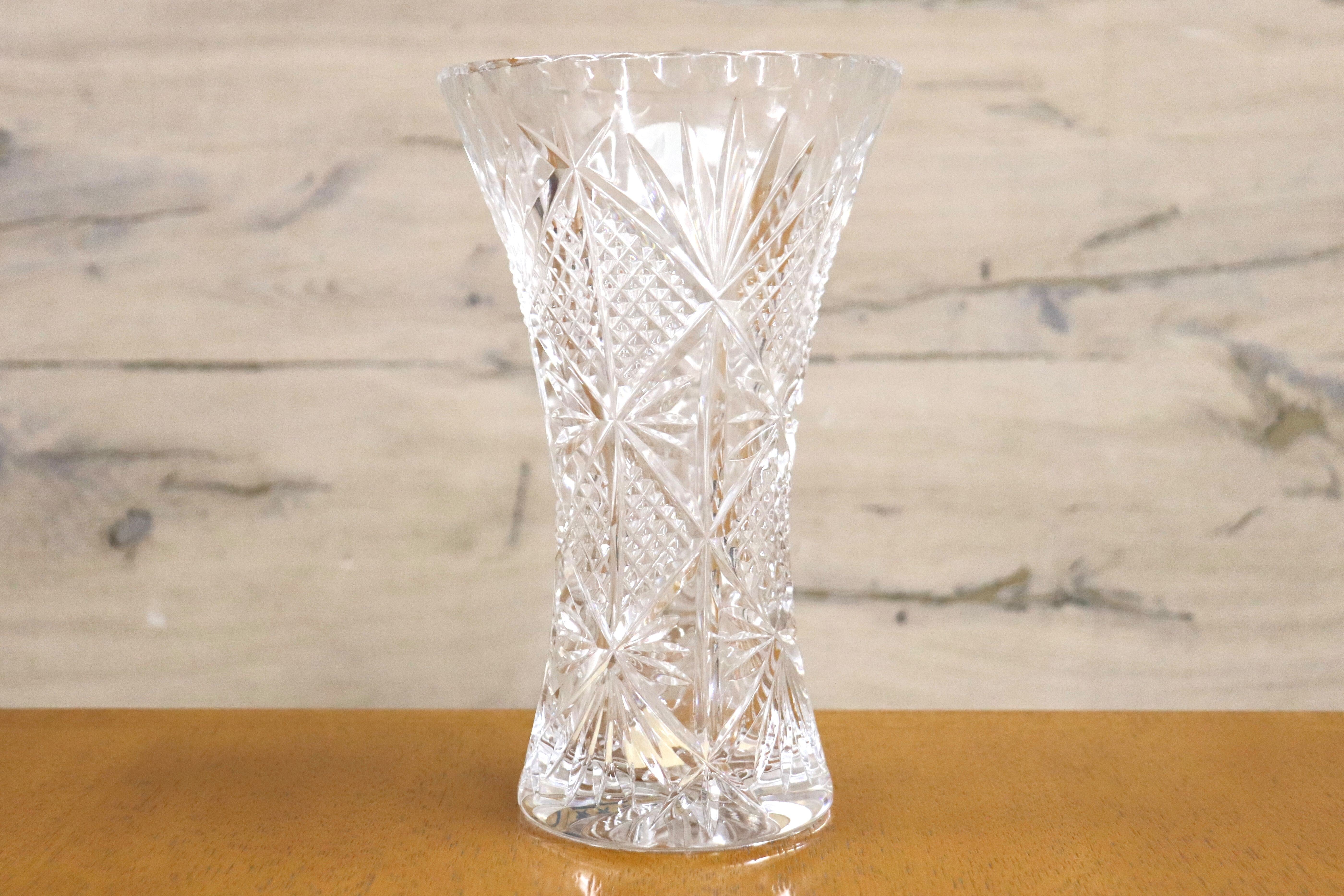 GMHO71○BOHEMIA / ボヘミア フラワーベース 花瓶 箱付 クリア