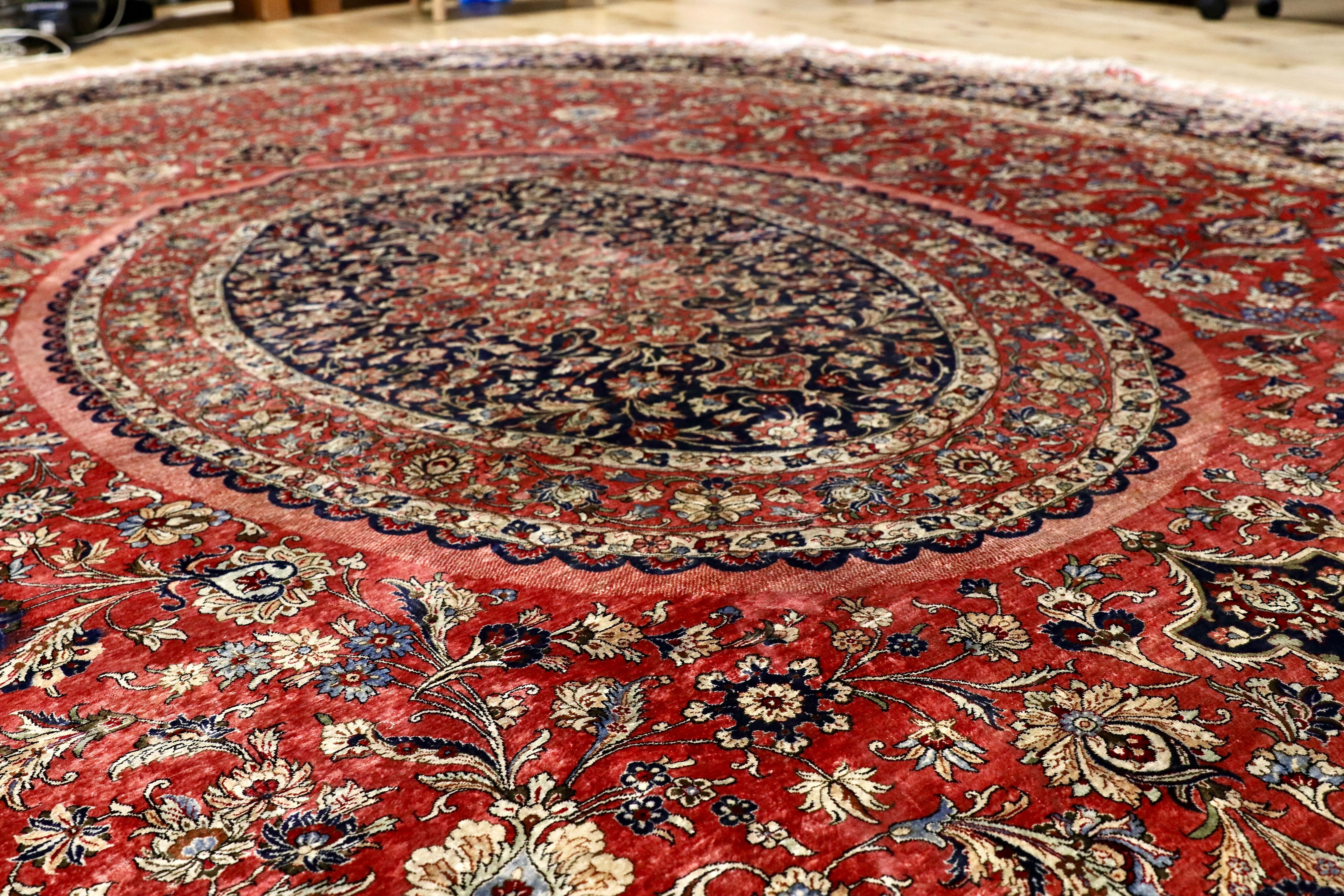 GMIK185○最高級 ペルシャ絨毯 シルク 手織り カーペット ラグ