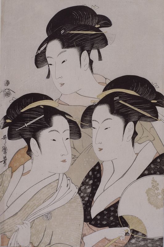 喜多川歌麿「当時三美人」江戸時代/寛政5年（1793）頃 大判錦絵 ギメ
