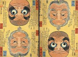 歌川国芳「両面相 だるま とくさかり 伊久 げどふ」 - 浮世絵あれや