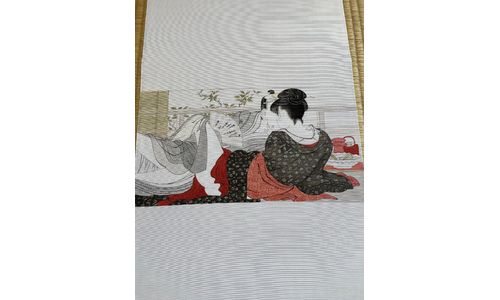 喜多川歌麿の春画を染帯に