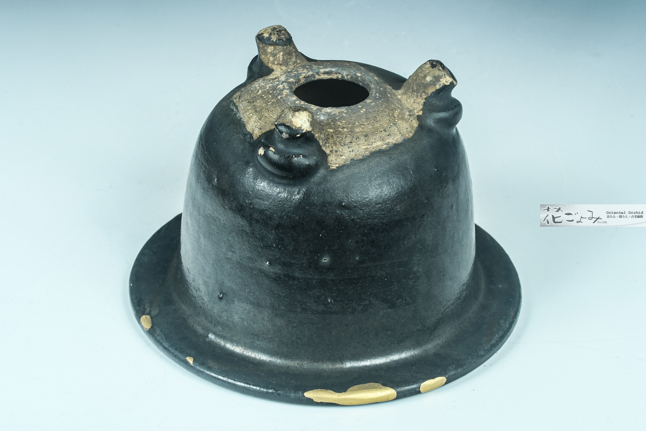 明治~大正期【金継ぎお直し・窯元不明・京樂富貴蘭古鉢】 - 東洋蘭専門