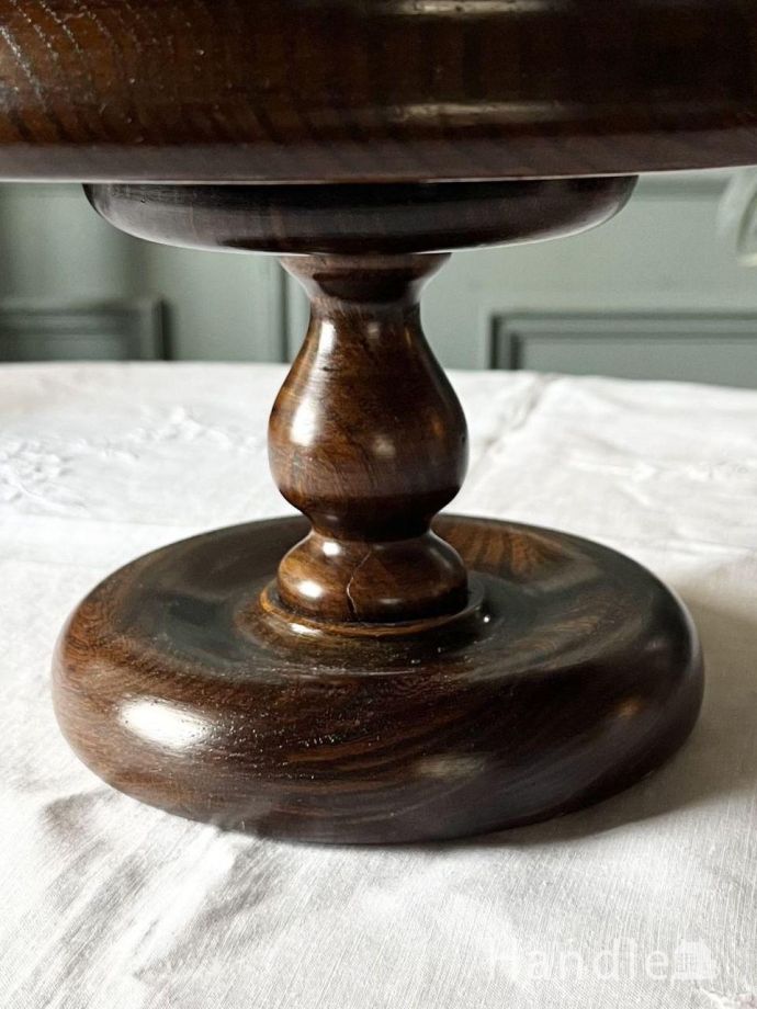 イギリスから届いたアンティークの器、オーク材のおしゃれコンポート(m