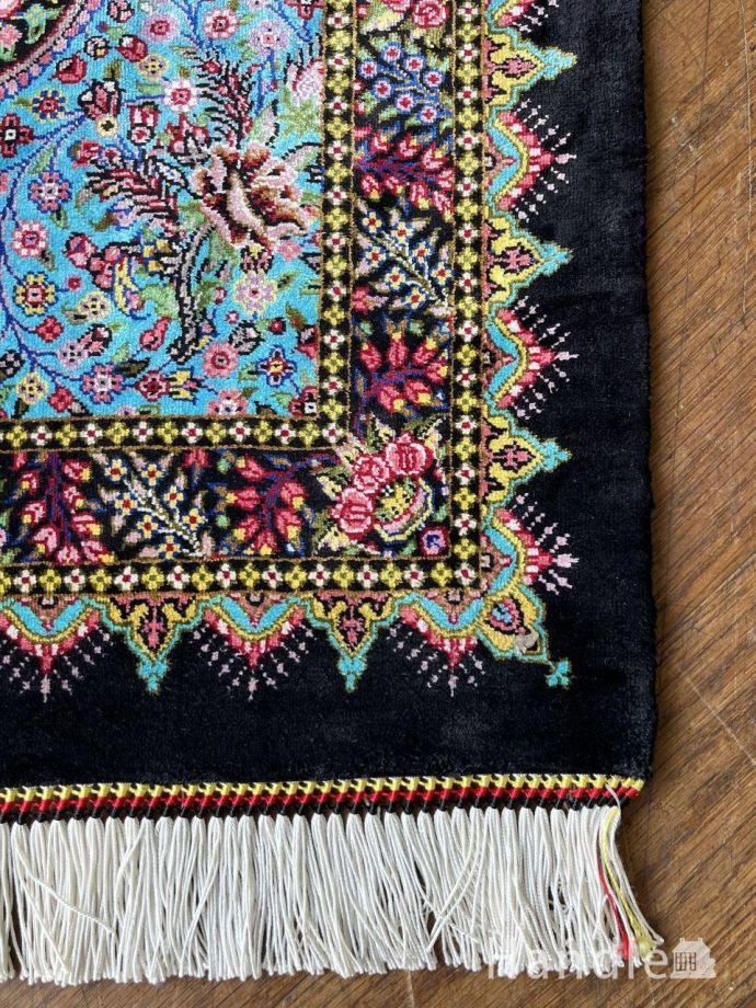 ペルシャ絨毯の使いやすい玄関マット、クムで織られたシルクの