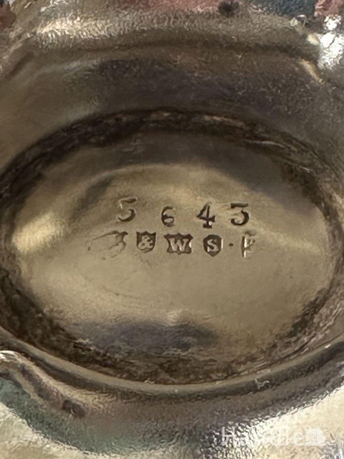 英国の美しいアンティークシルバープレートの器、バスケット型の