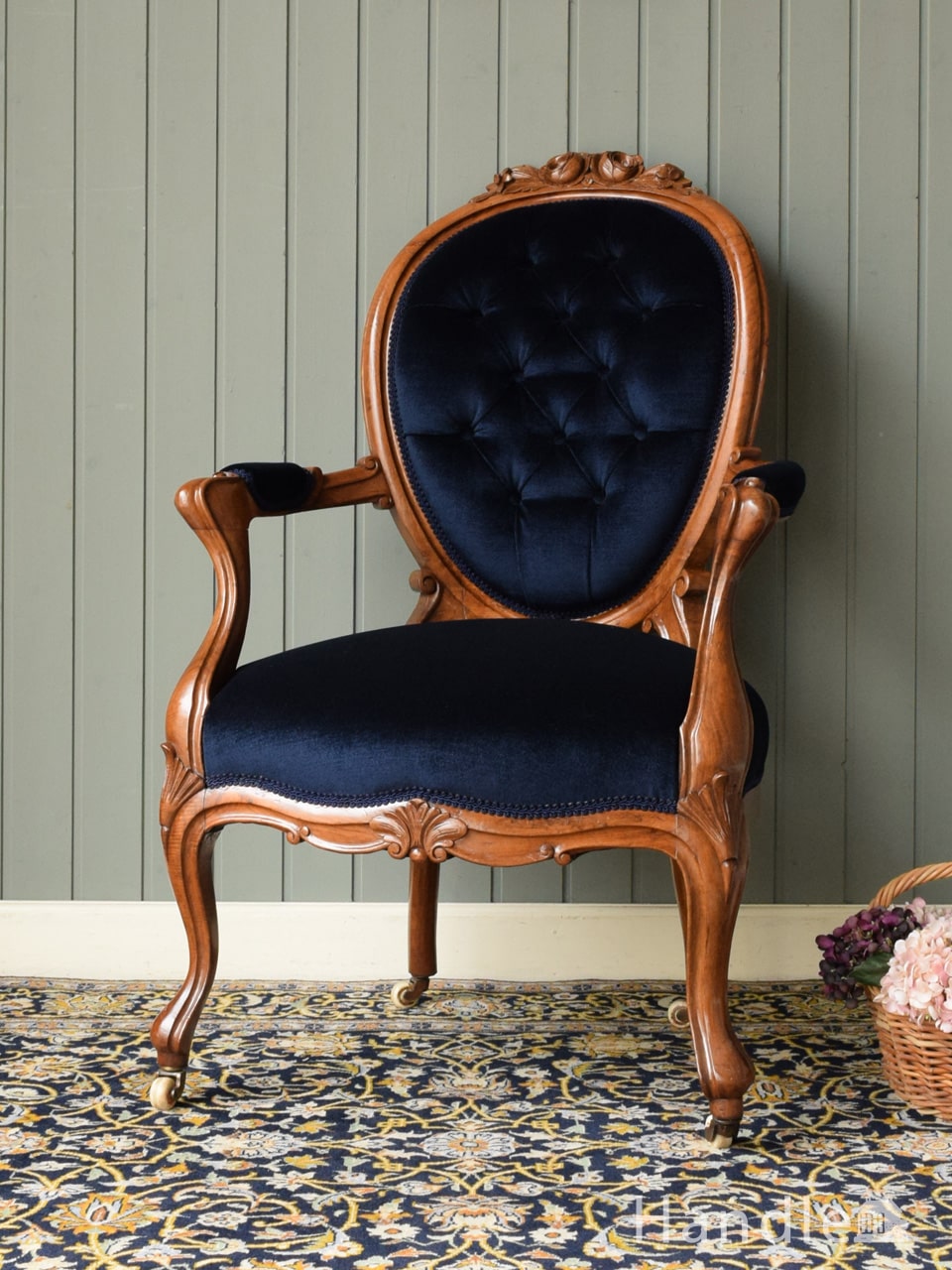 オシャレなヴィンテージ椅子、アーコールの布張り1人掛けソファ(k-593