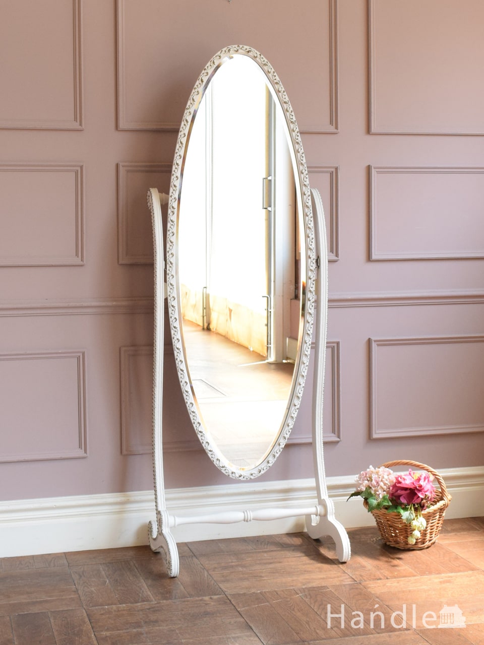 南フランスの美しいアンティーク家具、三面鏡付きのドレッサー(j-1148