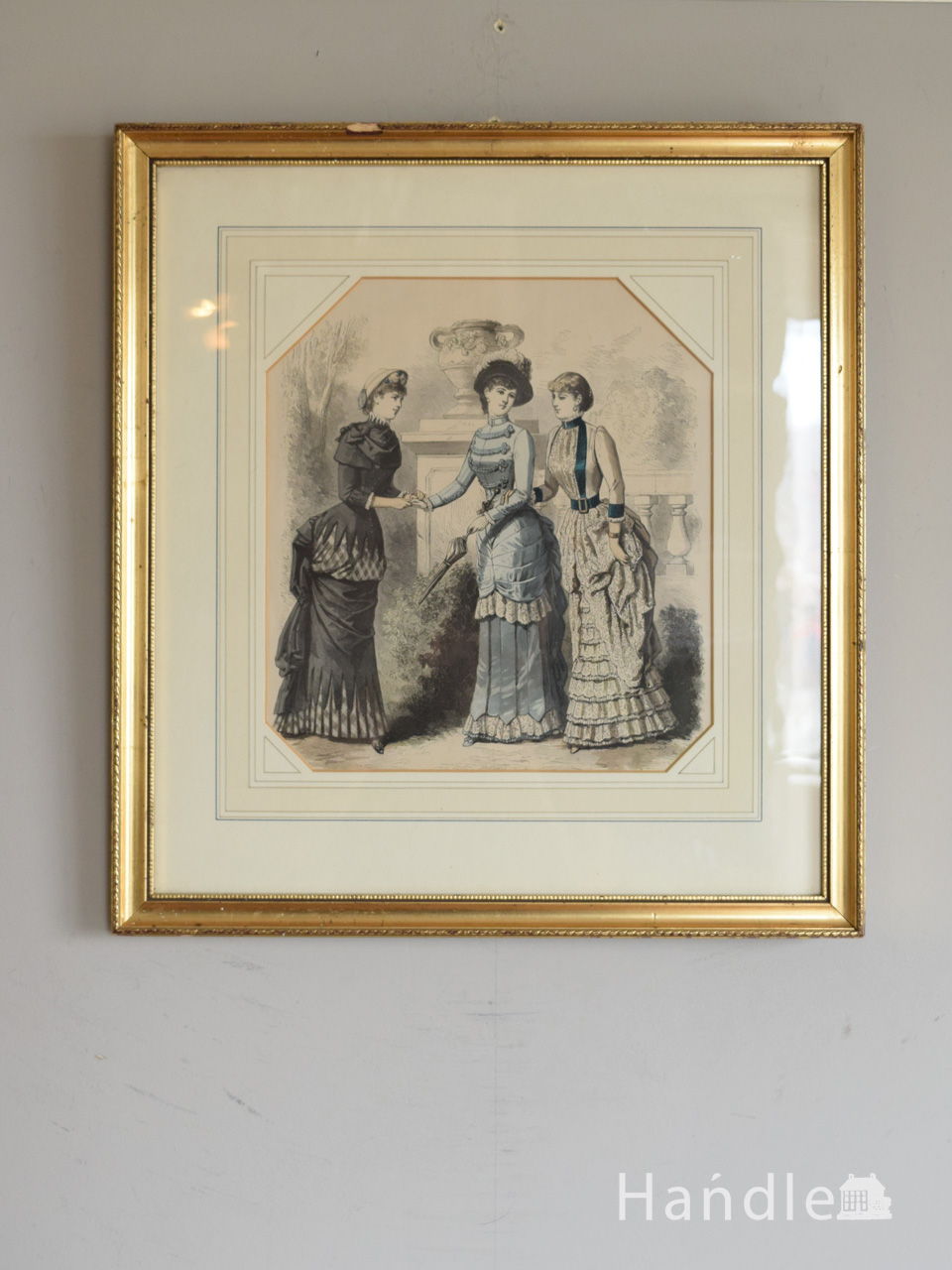 イギリスのアンティーク雑貨、英国貴婦人のおしゃれなアートフレーム(m