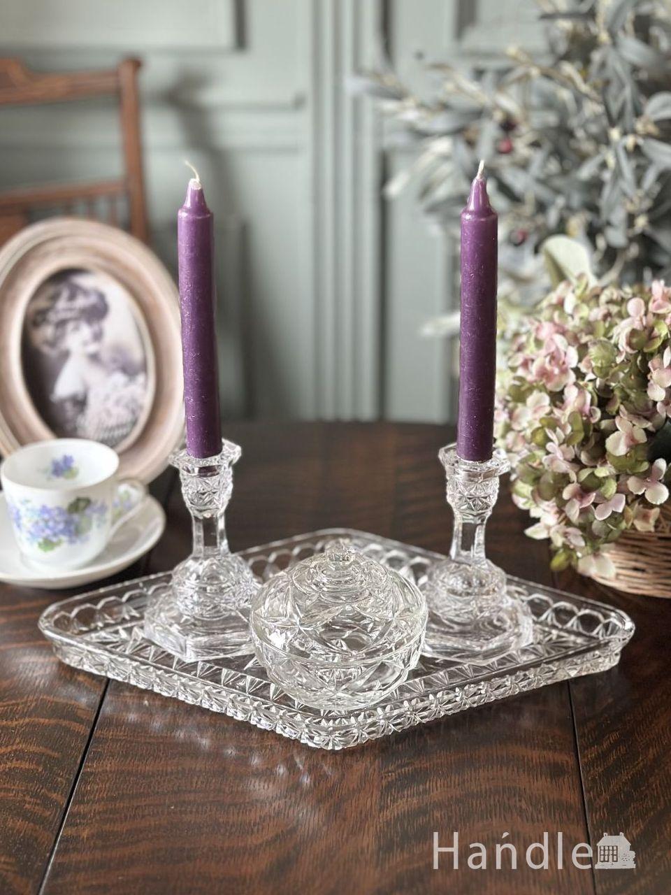 英国のアンティークのキャンドルスタンド、真鍮製のオシャレな燭台(m