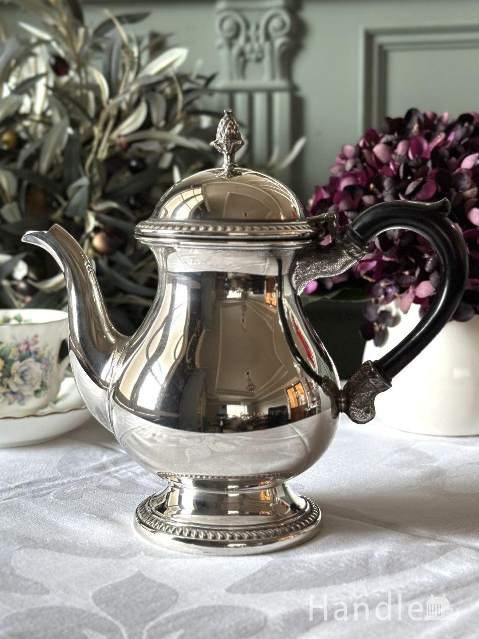 アンティークシルバーのティーポット、イギリスから届いたアンティーク